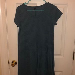 Teal T-shirt dress